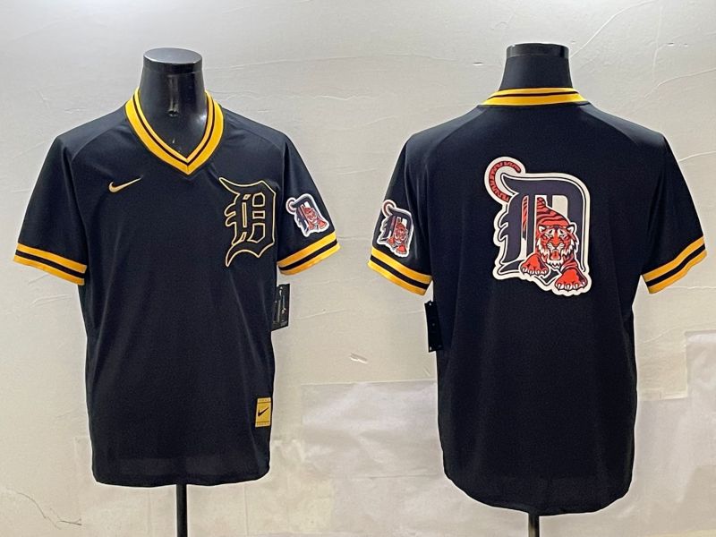 Men Detroit Tigers Blank Black Gold Game 2025 Nike MLB Jersey style 3->detroit tigers->MLB Jersey